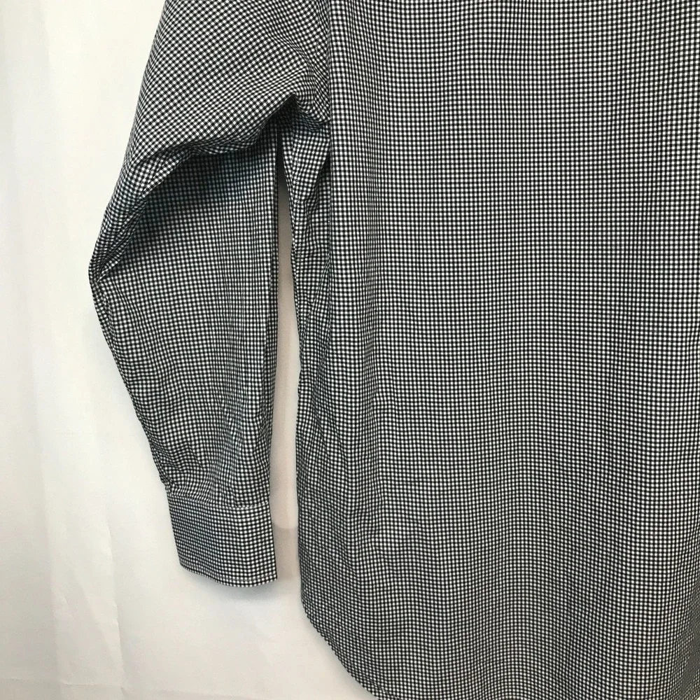Polo‎ Ralph Lauren Mens 17.5 34-35 Black White Gingham Button Down Shirt